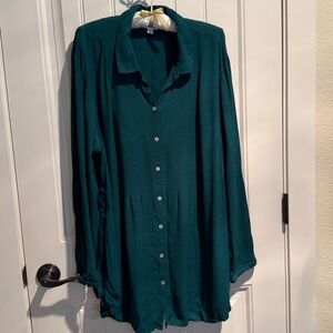 J. Jill green Women's tunic Top Plus Size